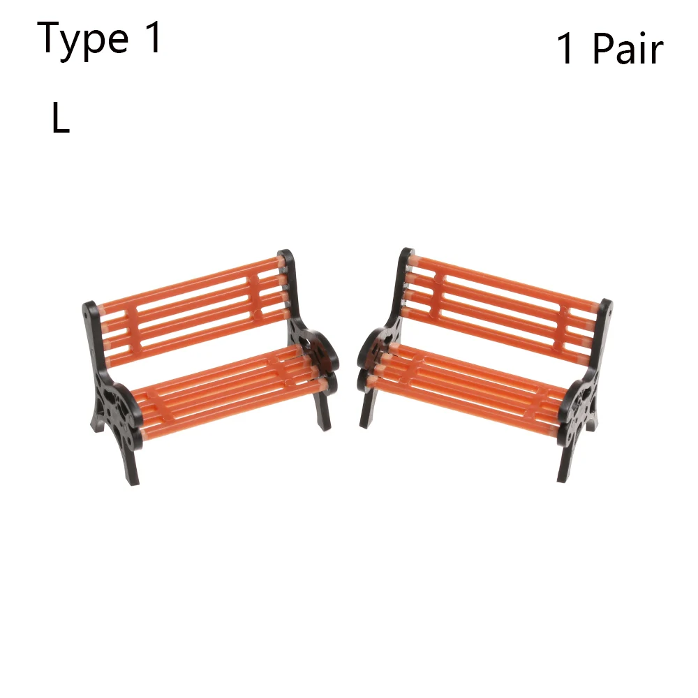1 пара статуэтки кресла парка миниатюрные скамейки из смолы табуреты микро пейзажи Кукольный дом ремесла сказочные садовые украшения принадлежности - Цвет: Type 1--L