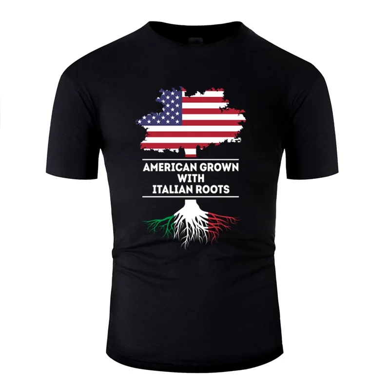 

Printed American Grown With Italian Roots [Ver2] T Shirt Tshirt Men Letters Mens T Shirts O Neck Clothes