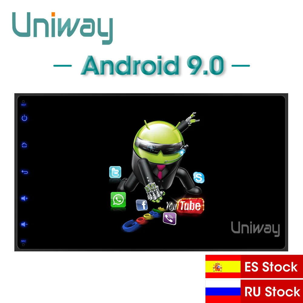 Flash Deal uniway  A17KLL9071  android 9.0 car dvd navigation for toyota corolla/auris  2016 2017 car radio stereo head unit navigation 2