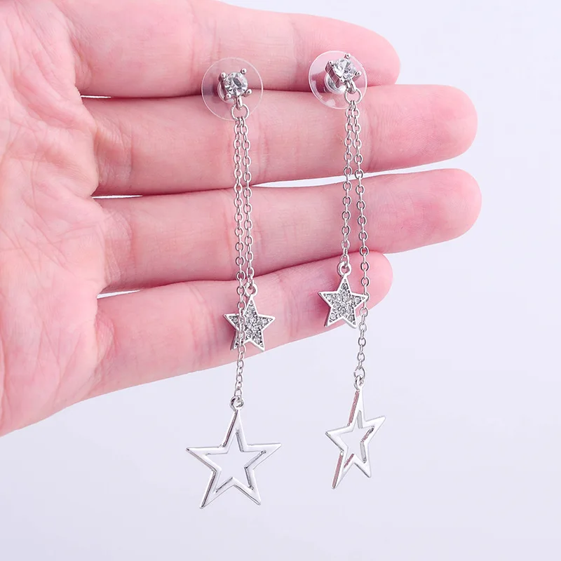 

Advanced Feeling Ear Studs Female Long Style Cool Star Pearl Earrings Korean Version Fashion Temperament Super Fairy Earrings