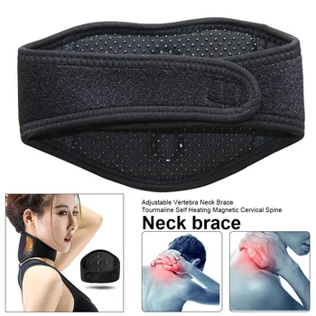 

Adjustable Therapy Neck Brace Health Care Tourmaline Magnetic Warm Massager Self Heating Vertebra Relaxation Belt Cervical Spine