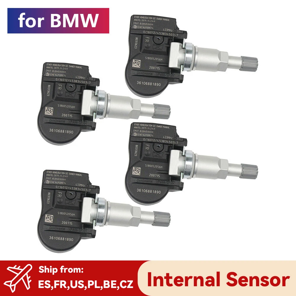 Tpms Tire Pressure Internal Sensor 4pcs 36106881890 36106856209 For Bmw