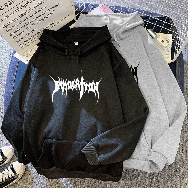 Sudaderas Harajuku para mujer, ropa de calle gótica cálida para mujer, sudaderas Punk con capucha de Horror a la moda, informal, con estampado de letras Simple