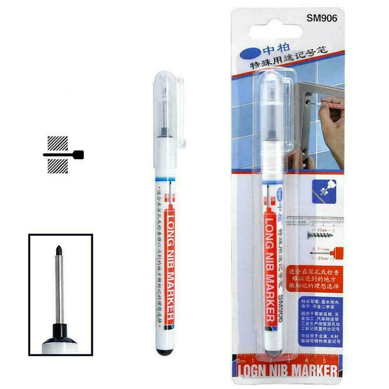 Hot Sale 1pc 3 Color Long Head Markers Bathroom Woodworking Decoration Multi-purpose Waterproof Deep Hole Marker Pens Dropship | Дом и сад