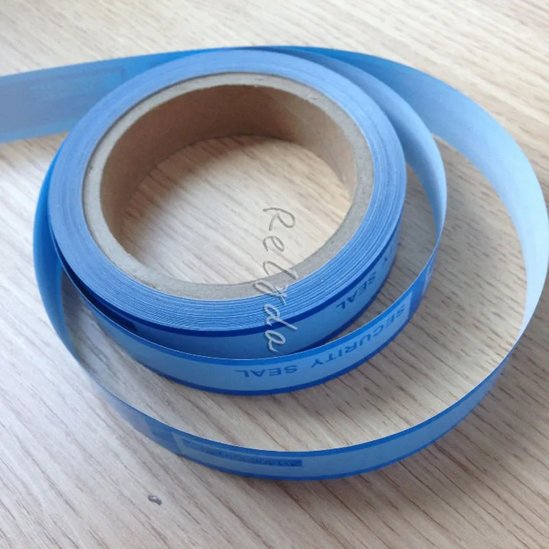 Personalizado Tamper Evidente Fitas Adesivos de Segurança Adesivos Adesivos Anti-falsificados Vazio Aberto Azul 25 mm 30m Peças - Imagem 2