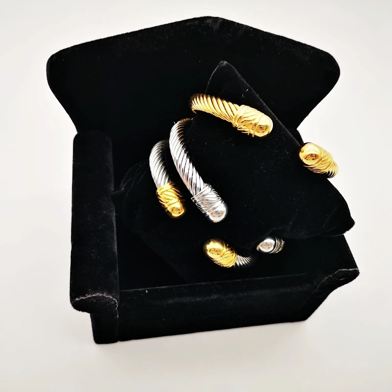 Дизайнерские Браслеты манжеты из витой проволоки классические Брендовые