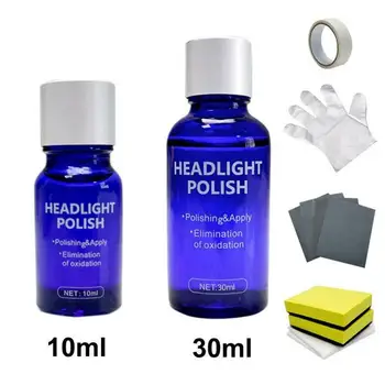

10/30ml Car Headlight Headlamp Cleaning Repair Restoration Plastic Polish Restorer Kit Renovation Fluid Auto Curing Agent TXTB1