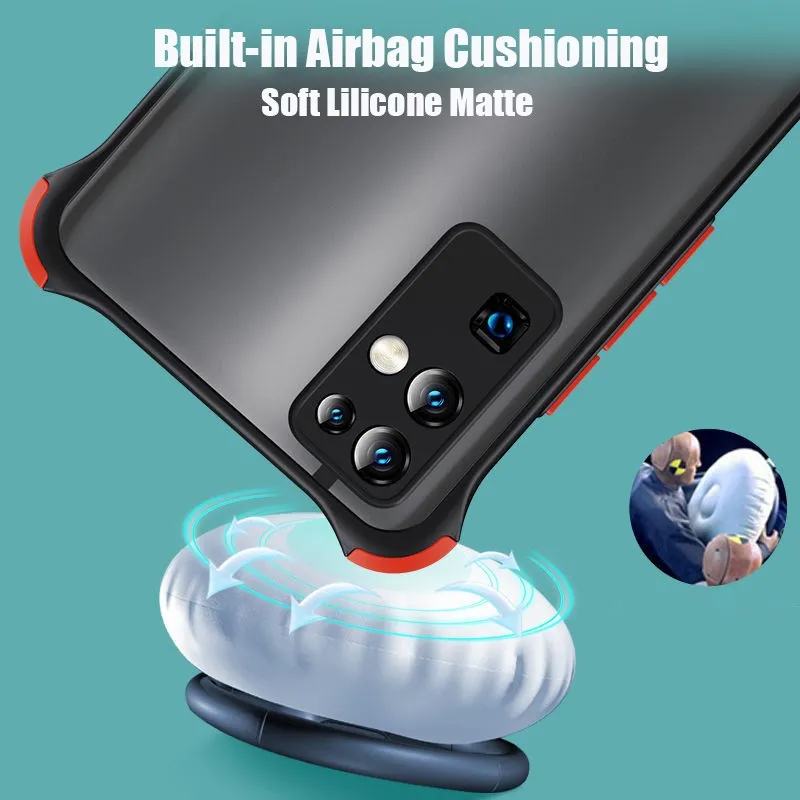 Luxury Shockproof Case For Samsung S20 FE Note 20 S20 Plus 20Ultra S21 Plus Matte Case A71 A51 A31 4G A52 A72 5G A70 A50 A30 A20