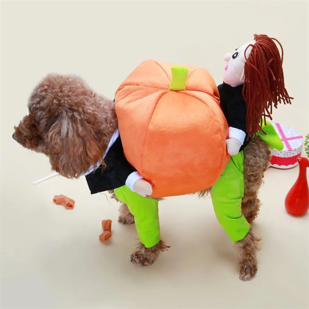 Модный смешной костюм для собаки Тедди костюм для собаки превратился в тыквенный загруженный питомец милый костюм для собаки