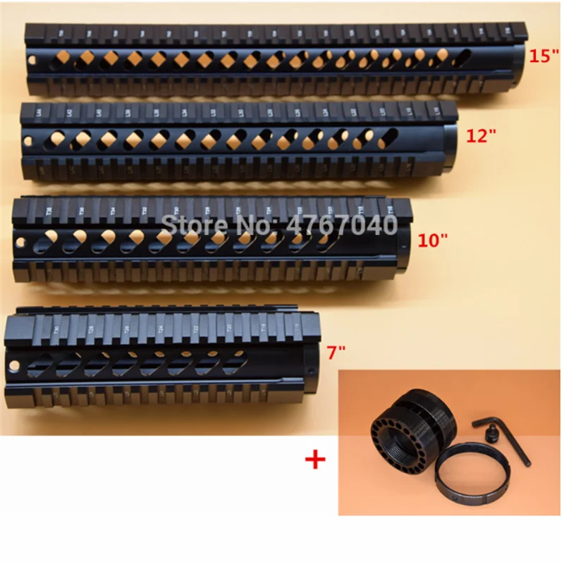 

4 7 10 12 15 inch M4 M16 AR15 Free Float Quad Rail Picatinny Handguard Standard Carbine .223 5.56 Airsoft Hunting Rifles Mount