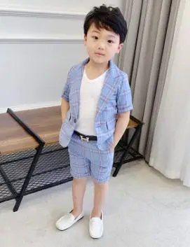 as picture1 Модный комплект одежды из 2 шт./компл. Костюм с пиджаком набор(костюм+ штаны) для маленьких мальчиков, Свадебная вечеринка Костюмы Блейзер костюм Garcon/костюмы для мальчиков официальная школьная Комплект с шортами - Цвет: as picture1