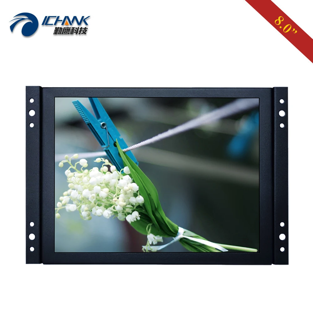 ZK080TN 7052/8 дюймовый 1024x768 AV BNC Встроенный монитор с открытой рамой питания/8