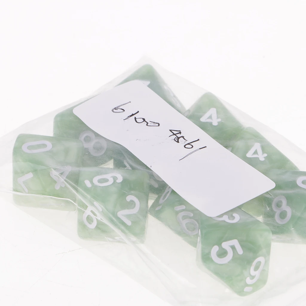 10PCS D10 Polyhedral Dice 10 Sided Dice for Dungeons and Dragons Table Game Board Game Dice Party Gambling Dices 