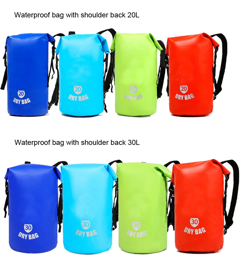 5L/15L/20L/30L водонепроницаемые сумки для хранения сухой мешок для сплав на каноэ каяках Спорт на открытом воздухе сумки для плавания Дорожный комплект рюкзак