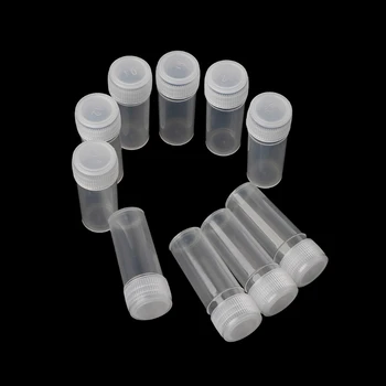 

15Pcs 5ML Plastic Test Tubes Bottles Sample Containers with Screw Caps Refillable Bottles Travel Vial Storage Contain