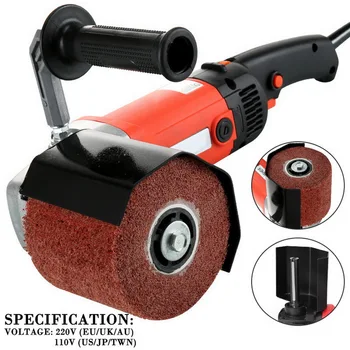 

Handheld 1400W Electric Burnishing Polishing Wire Drawing Machine Electric Angle Grinder Polisher for Metal Steel Wood Polishing