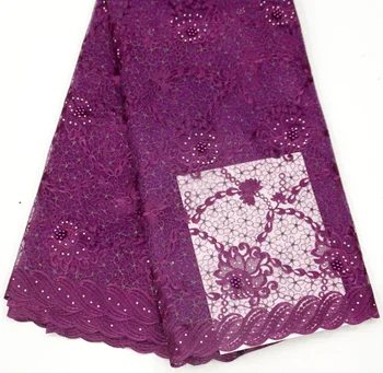 

Lovely Dark Purple Beads Stone Mesh Net Lace African Hot Sale Tulle Lace Fabric Teal Green Pink 5 yards/lot Stock Laces