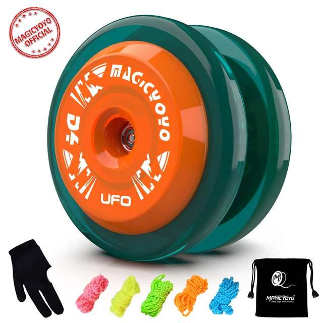 MAGICYOYO D4 UFO Responsive Yoyo, Professional Looping Yo Yo for Kits Beginner, Plastic Yo-Yo Great for 2A Tricks 2