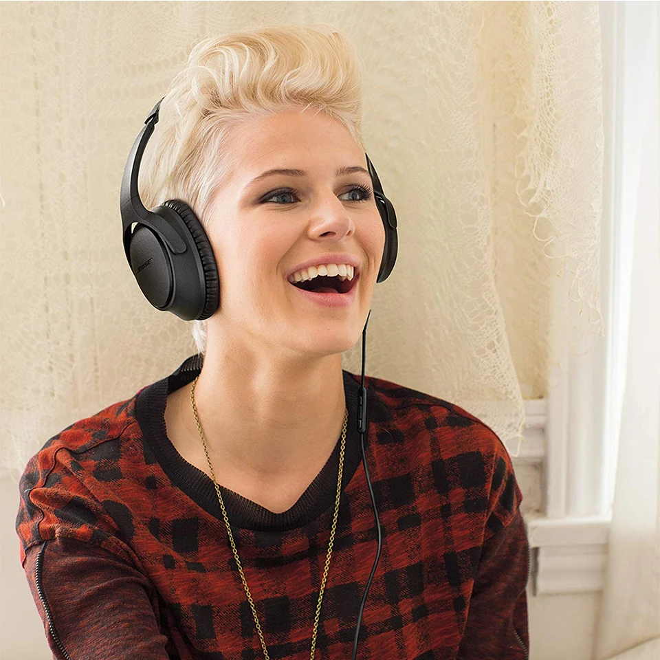 Bose SoundTrue Around ear Headphones II 3 5mm Wired Bass Headset Game Sport Earphone Inline Remote with Mic for IPod iPhone iPad