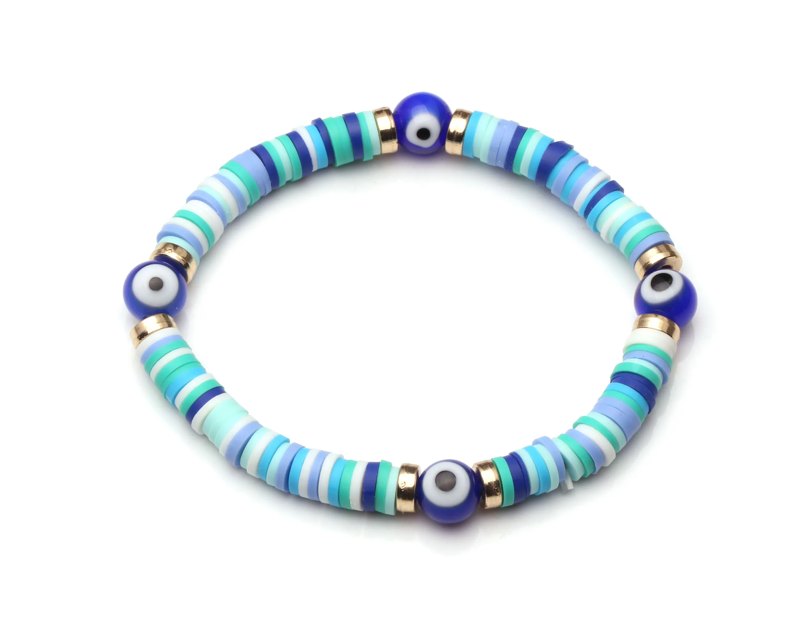 Boho Heishi, полимерная глина, диск, бусины, сглаза, растягивающийся браслет для женщин и мужчин, новинка, модные смешанные цвета, турецкий глаз, для серфинга, ювелирное изделие для нее