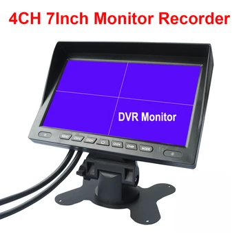 

2020 7 inch 4CH Quad Car Screen DVR Monitor FHD Car Monitor Driving Recorder 1080P DVR Max support 256GB SD card