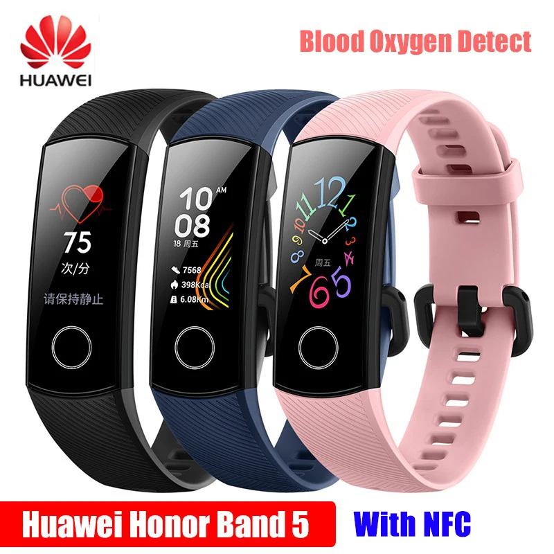 New Original Huawei Honor 5 NFC Global Smart Wristband Honor Band 5 Oximeter Blood Oxygen Fitness Color Screen DropShipping