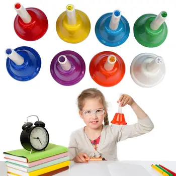 

Rhythm 8 Note Hand Bell Set Musical Instrument Percussion 8 Note Diatonic Metal Hand Bell Kit Hand Bells Set For Kids Adults