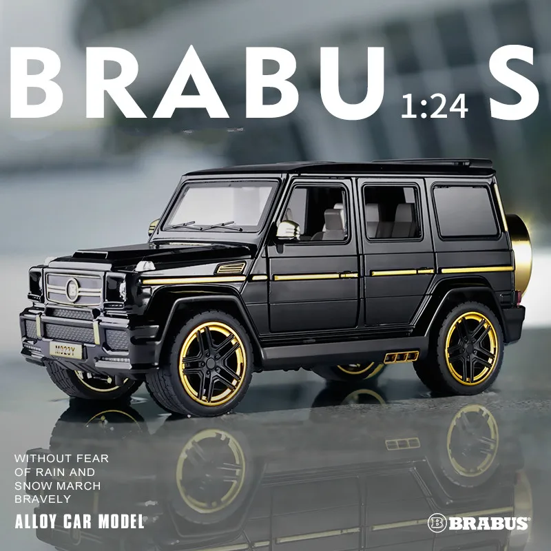 Высокая имитация 1:24 Benz G65 babos сплав оттягивающийся назад игрушечный автомобиль модель музыкальная мигающая шесть открывающихся дверей литая под давлением металлическая игрушка для детей