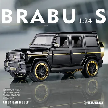 

High simulation 1:24 Benz G65 babos Alloy Pull Back Toy Car Model Musical Flashing Six Open The Doors Diecast Metal For Kids Toy