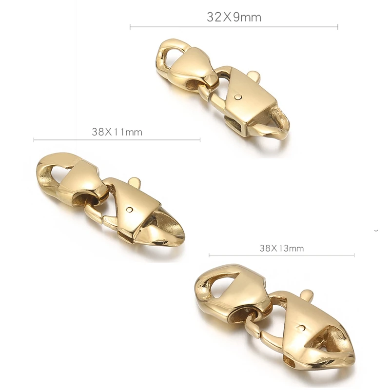 스테인리스 스틸 걸쇠, 목걸이 및 팔찌, 허리 체인, DIY용 랍스터 걸쇠 후크, 3 가지 크기, 쥬얼리 발견, 1 세트, 신제품