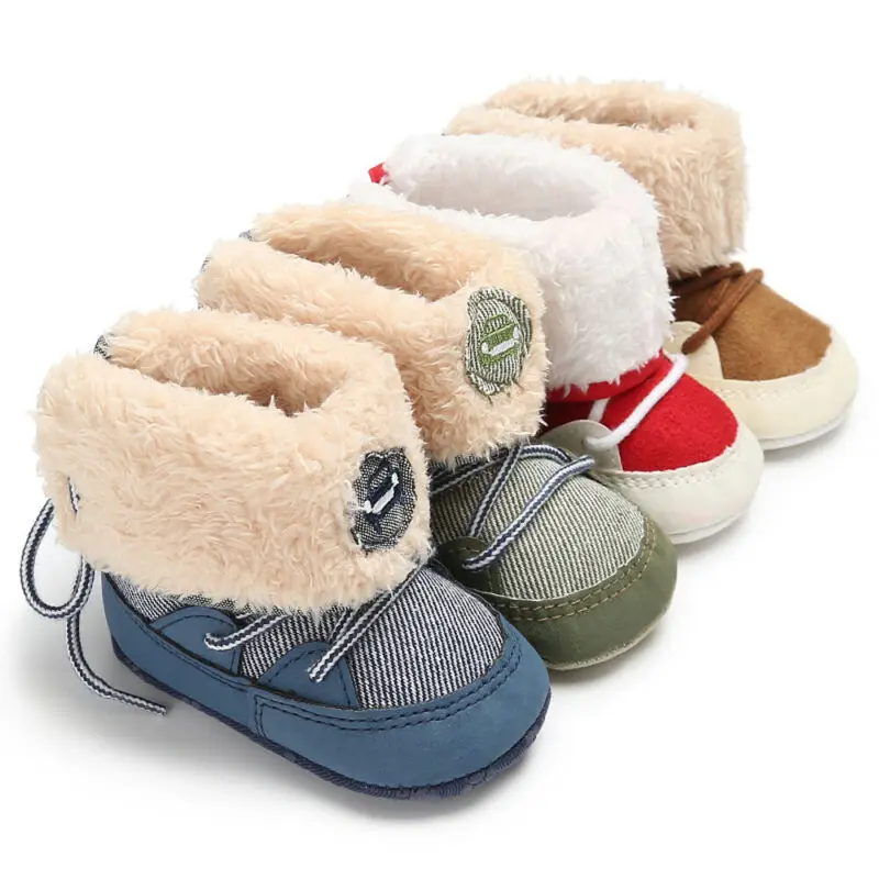 Новорожденный ребенок Теплые зимние ботинки для мальчиков и девочек, детский Снежный костюм, детская кроватка, туфли, ползунки на возраст от 0 до 18 месяцев