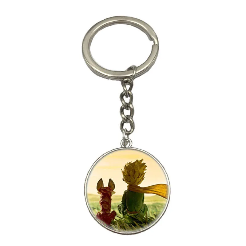 

Classic The Little Prince KeyChain Handmade Glass Dome Cartoon Fun Children Pendant Keychain Jewelry for Boys Girls