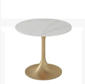 

Modern Round Marble Table Top With Stainless Steel Frame Side Table Coffee Table For Home Coffee Shop Office