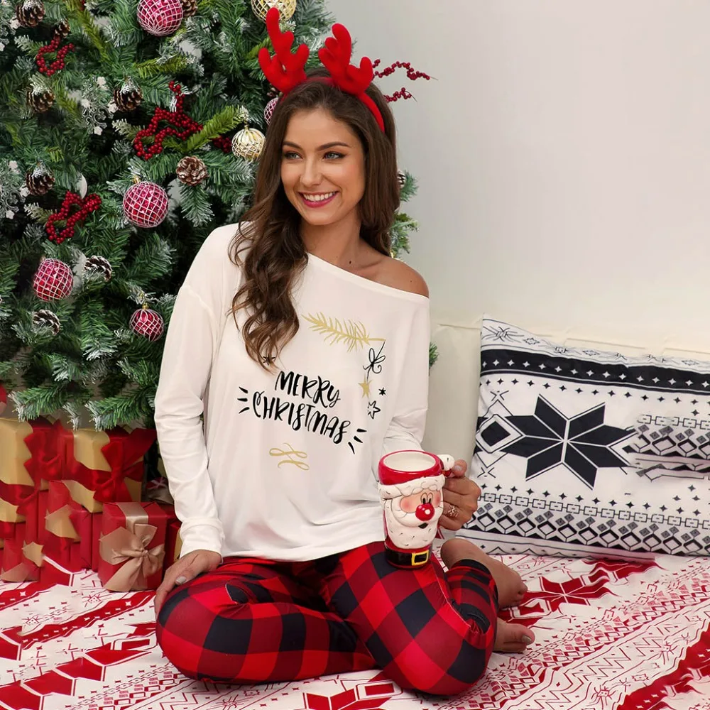 Christmas Two pieces Women Pajama Sets 