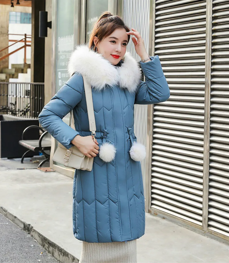 Plus size winter coat women padded cotton hooded women long jacket outwear slim white warm vintage female parka new 2019 DR1195 (13)