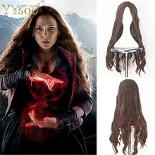 YYsoo Скарлет ведьма косплей парики для женщин синтетический длинный натуральный волнистый коричневый парик со средним расставанием для девочек шоу на Хэллоуин