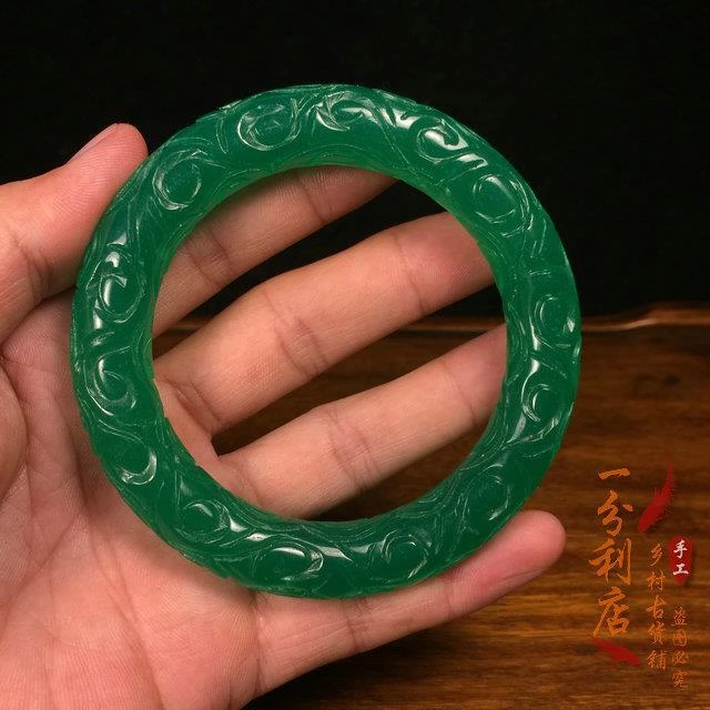 Buy Rope Twist Antique Jade Bangle Carved Jade Bangle Bracelet Antique  Chinese Jade Jewelry Qing Dynasty Bangle Green Jade Bangle Hand Carved  Online in India - Etsy