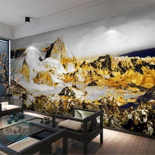 Обои на заказ, обои, фото, золотой, богатый снег, горы, ТВ, диван, фон, настенная живопись, гостиная, спальня, 3d обои