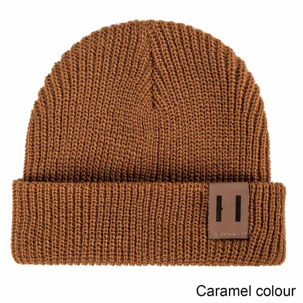 Новые полки для девочек и мальчиков, зимняя шапка, Мягкая Теплая Шапка-бини, эластичная вязаная шапка, детская теплая шапка для отдыха, Детские аксессуары, Skullies - Цвет: caramel