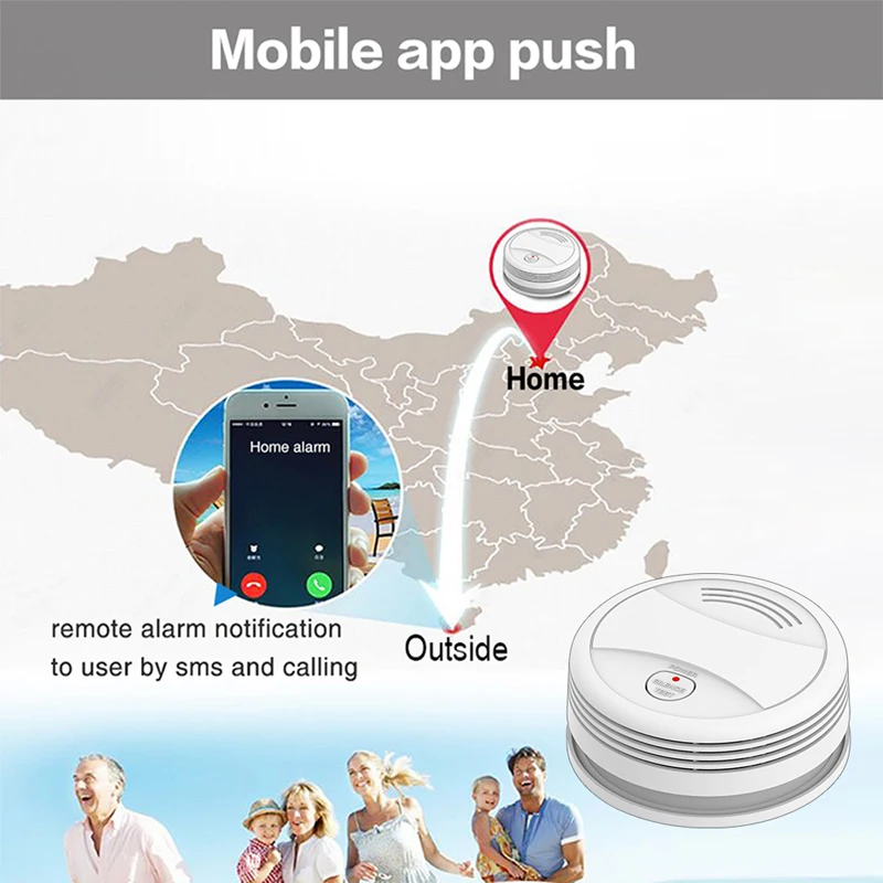 2019 новейший WIFI детектор дыма приложение Tuya датчик пожарной сигнализации