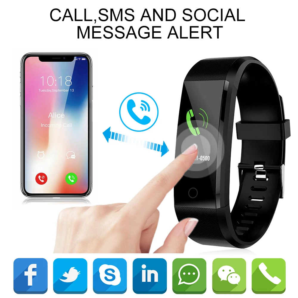 Super Smart Wristband Men's Fitness Activity Tracker Bluetooth Smart Watch Heart Rate Monitor Waterproof Kids Bracelet for Women