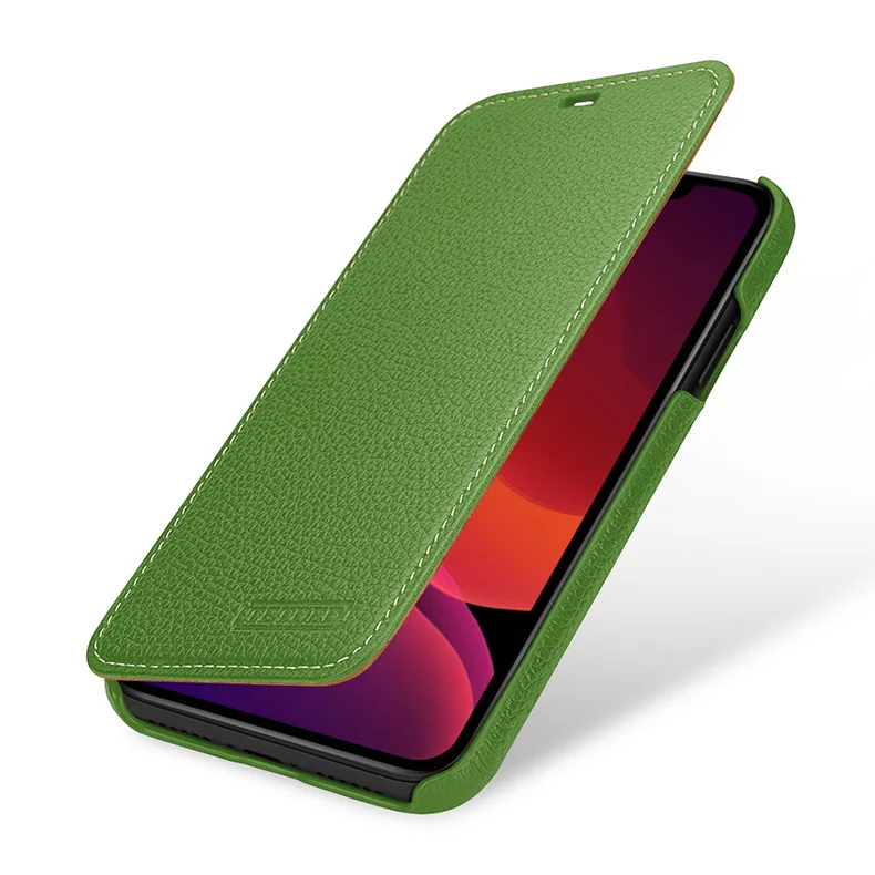 Роскошный чехол из натуральной кожи для iPhone 11 Pro Max чехол бизнес флип защитный чехол для iPhone 11Pro iPhone 11 coque сумка - Цвет: Зеленый