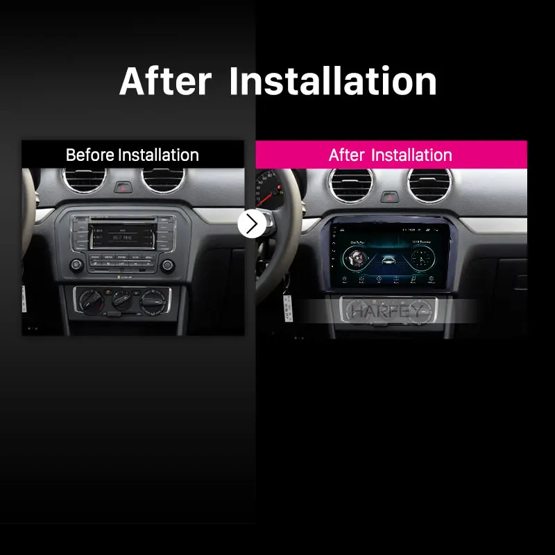 Clearance Harfey Car Stereo GPS 9" HD for VW Volkswagen Jetta 2013 2014-2017 Android 8.1 Head Unit support SWC Carplay Bluetooth with AUX 4