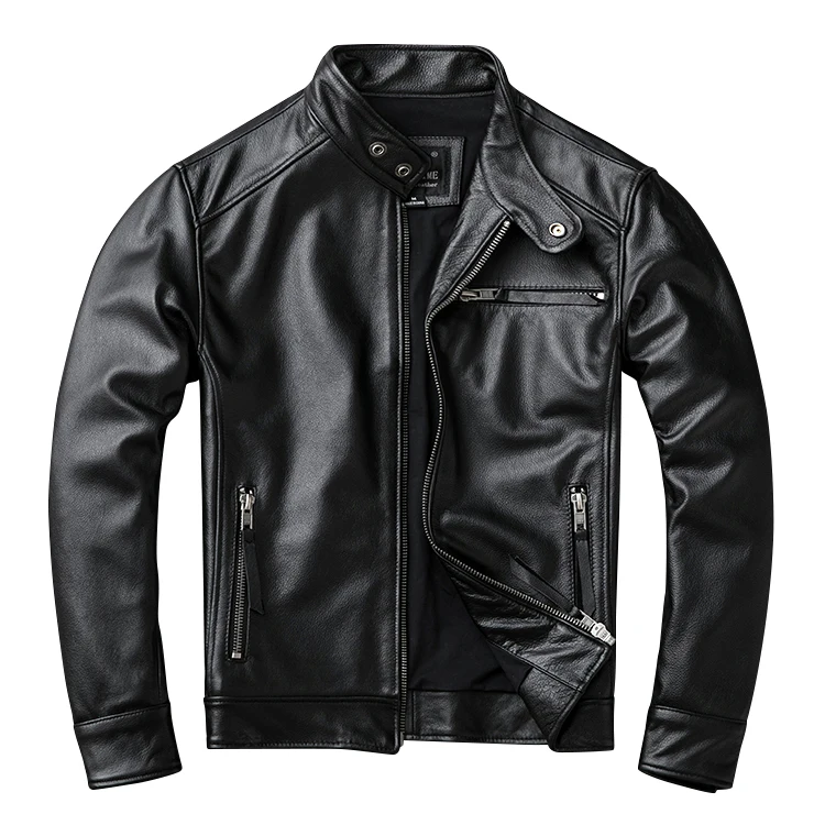 

Cow Leather Genuine Leather Clothes Men's Short Jacket Leather Large Size Locomotive Casual Coat Unlined Coat