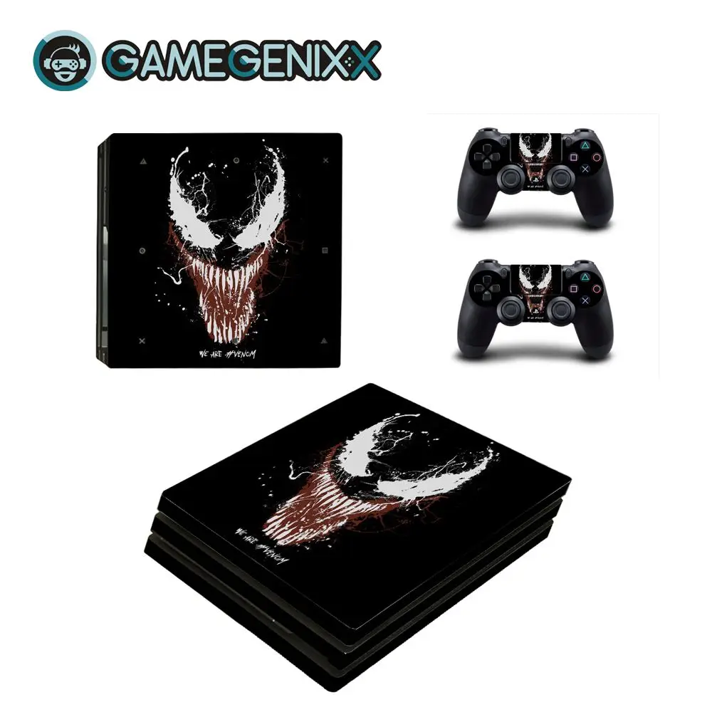 

GAMEGENIXX Skin Sticker Vinyl Wrap Cover Full Set for PS4 Pro Console and 2 Controllers - Venom
