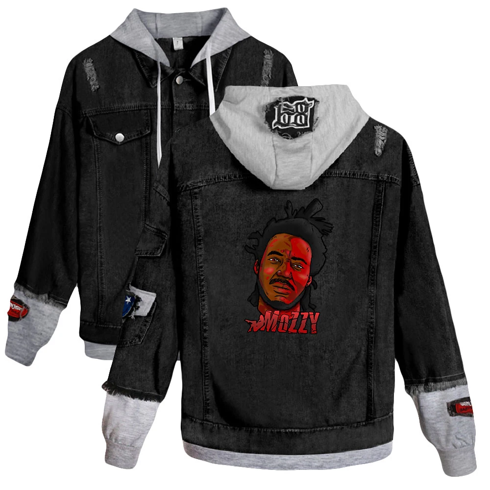 

Mozzy print autumn and winter Holiday Preppy Style Men/Women Street clothes Denim Kawaii HIP HOP style Hooded fleece chaqueta