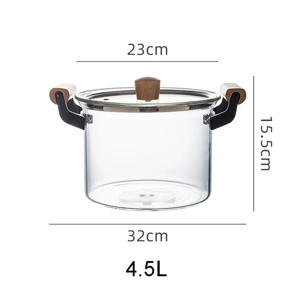 5 Liter Borosilicate Clear Glass Cooking Pot Cookware Set with Stainless  Steel Handles - China Glass Cooking Pot and Cooking Pot price