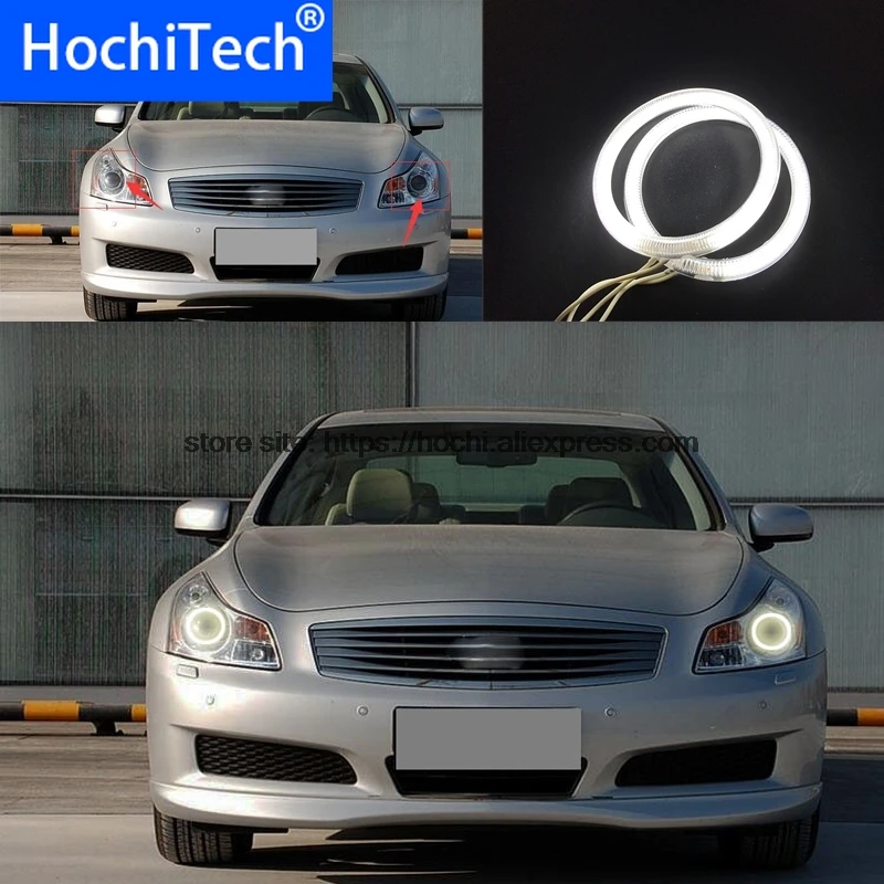 

HochiTech WHITE 6000K CCFL Headlight Halo Angel Demon Eyes Kit angel eyes light for Infiniti G35 2006 2007 2008