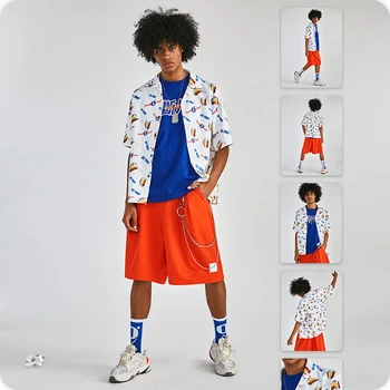 

VIMASS Men's T-Shirt Chinese Anime Style Personalized Painted Print Harajuku Unisex Short Sleeve T-Shirt Funny Print Street Wear