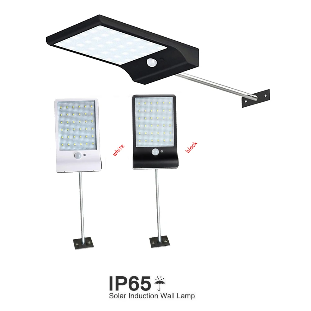 

48/36 LED Solar light Wide Angle Motion Sensor 3 mode solar lamp Pathway Garage garden Street wall spot flood Light w metal pole